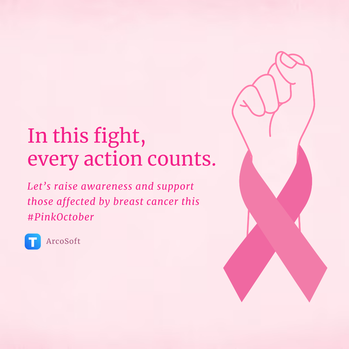 Breast Cancer Awareness Month Instagram Post Template - Edit Online & Download