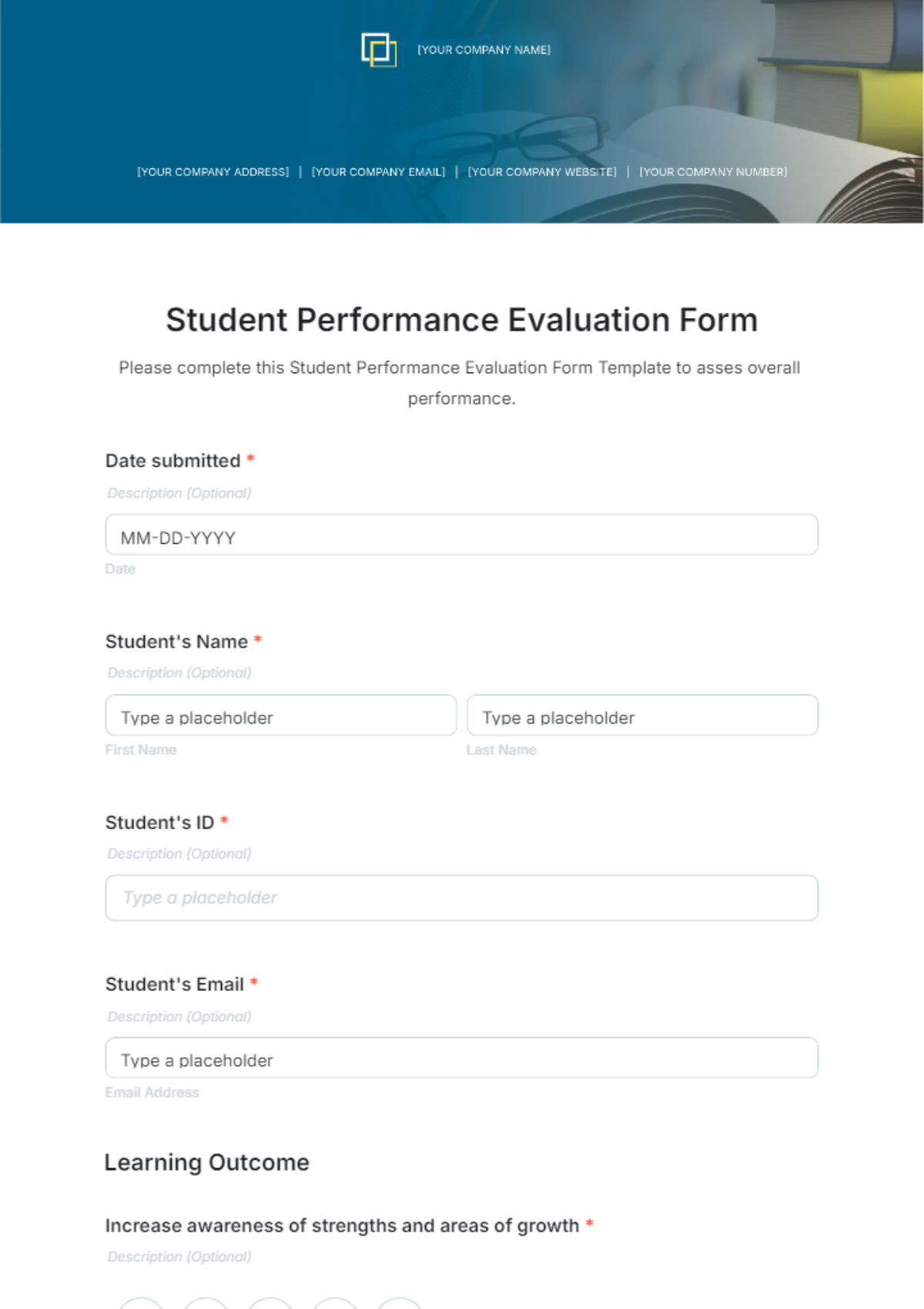 Student Performance Evaluation Form Template - Edit Online & Download