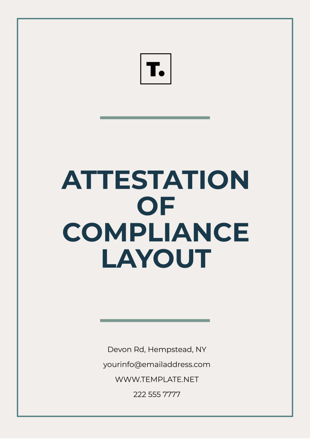 Attestation of Compliance Layout Template