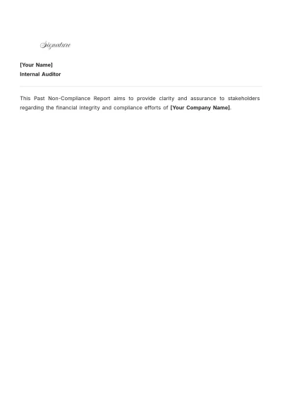 Free Past Non-Compliance Report Template to Edit Online