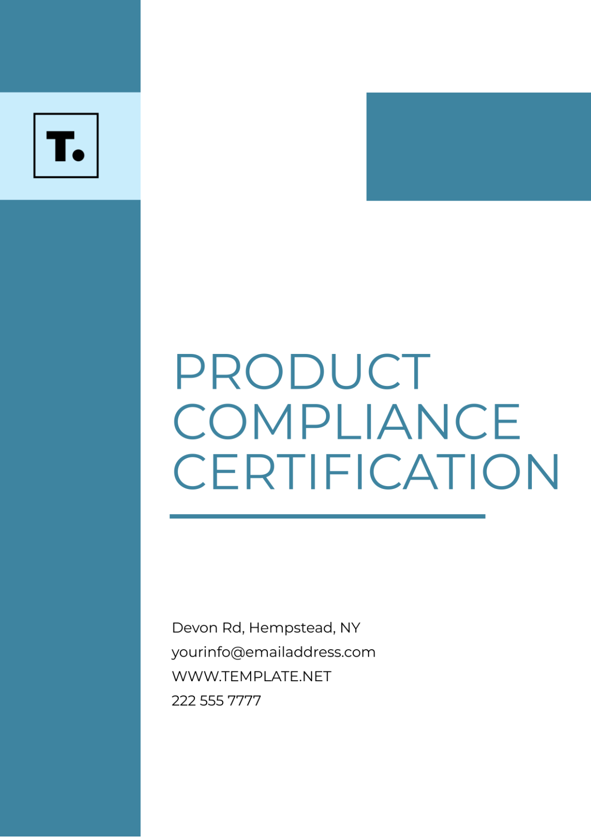 Product Compliance Certification Template