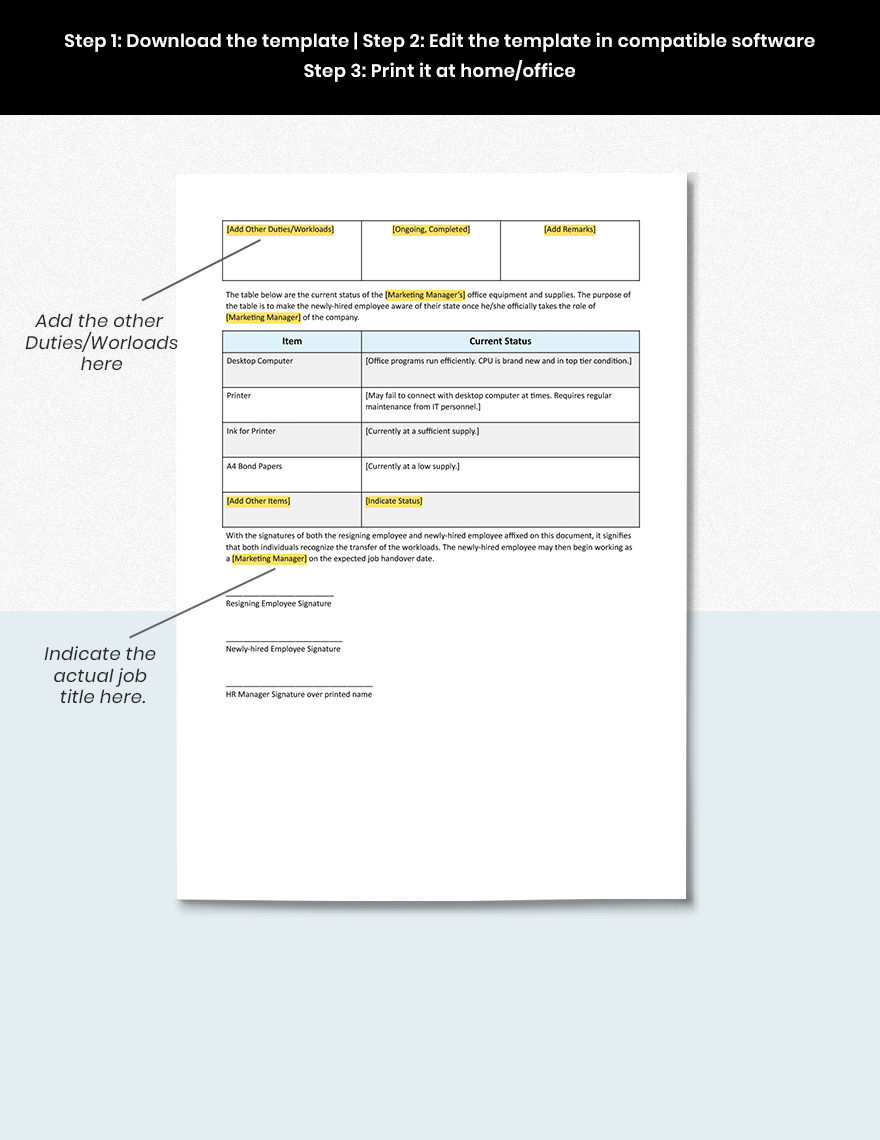 Job Handover Checklist Template - Google Docs, Word, Apple Pages ...