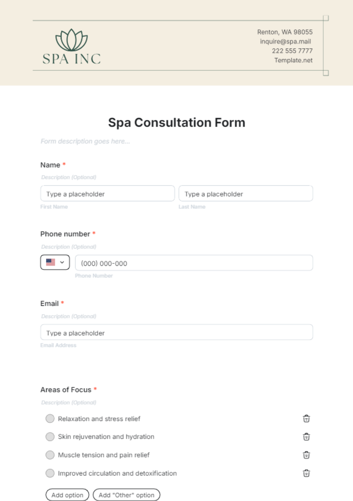 Spa Consultation Form Template - Edit Online & Download