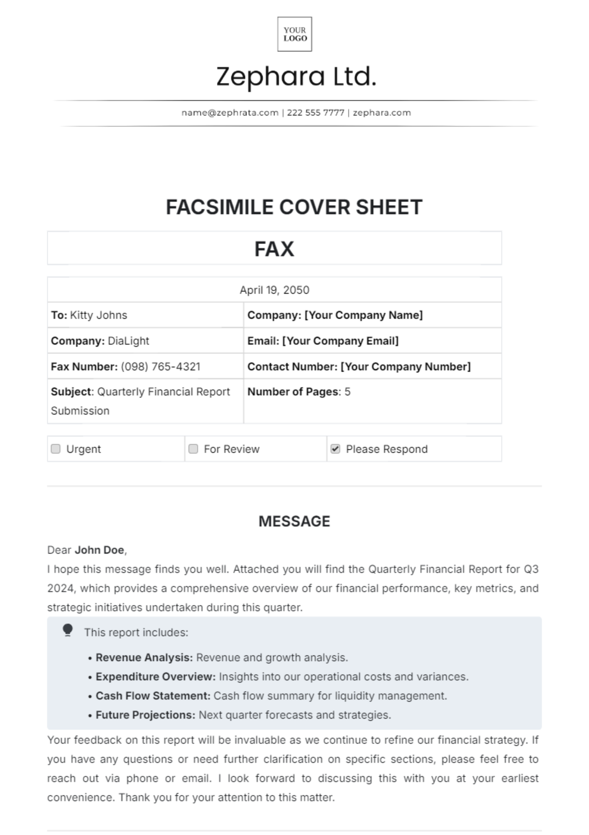 Facsimile Cover Sheet Template - Edit Online & Download