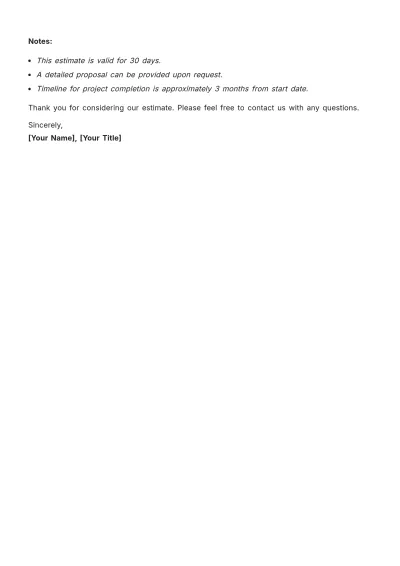 Free Printable Construction Bid Template to Edit Online
