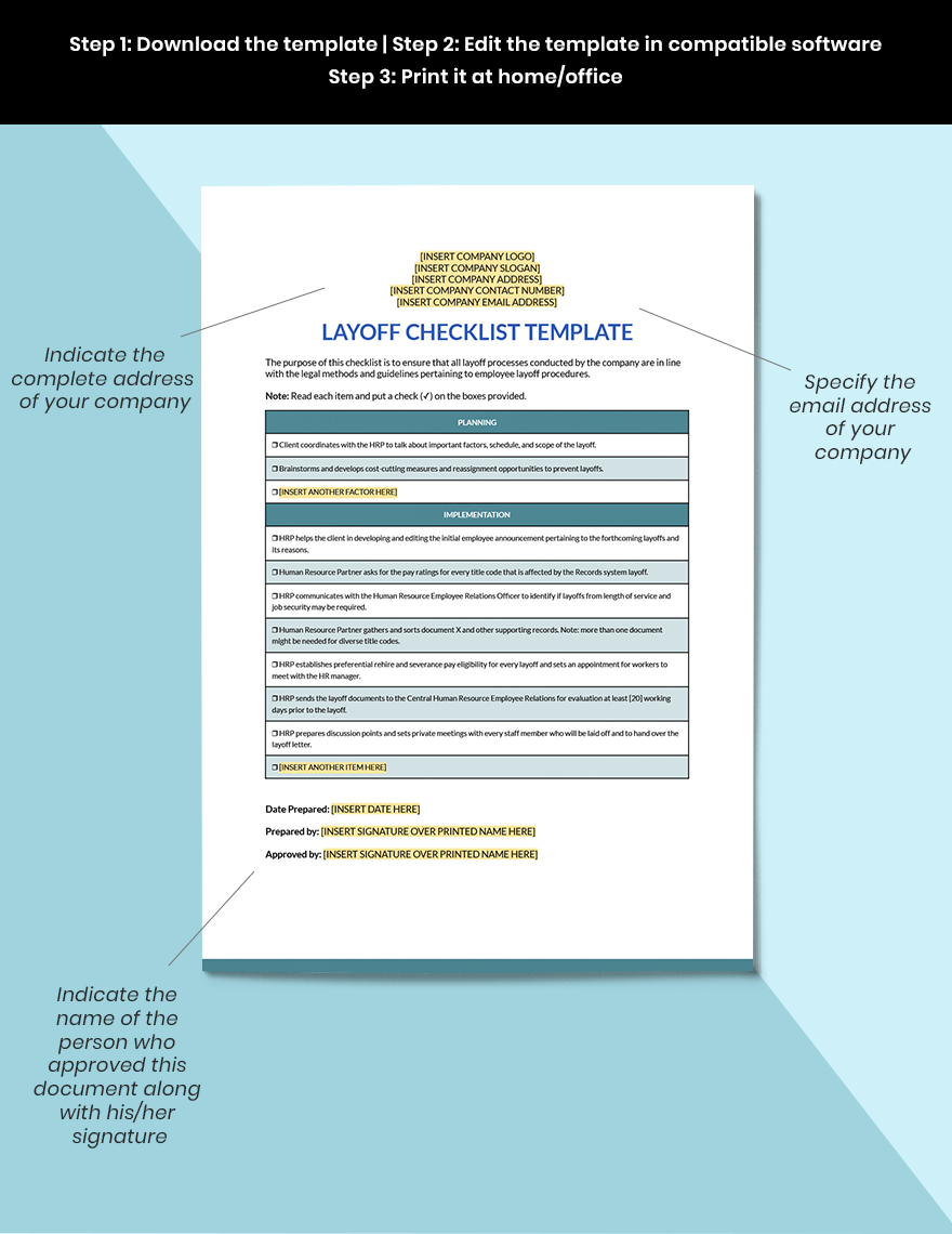 Layoff Checklist Template