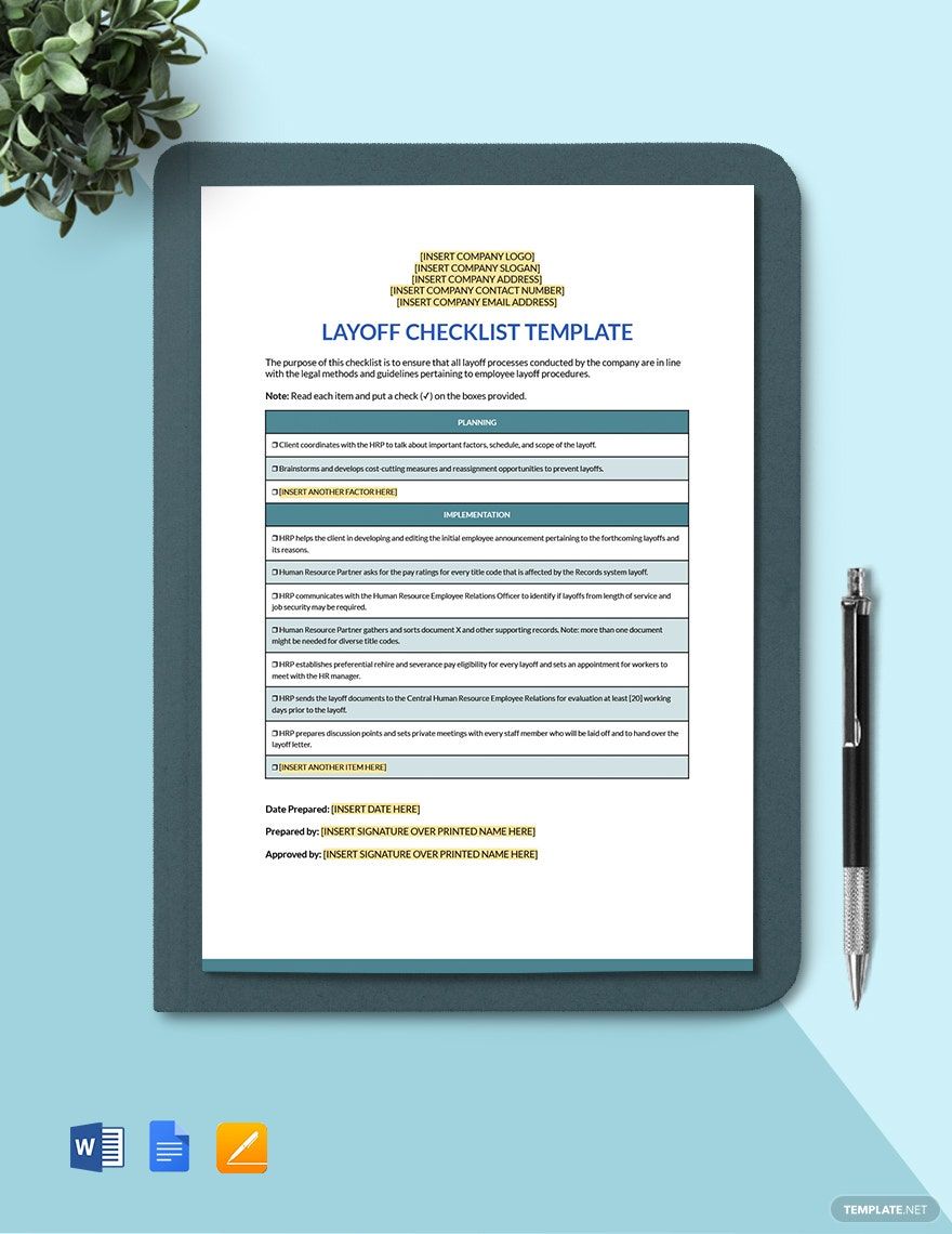 Free Layoff Checklist Template