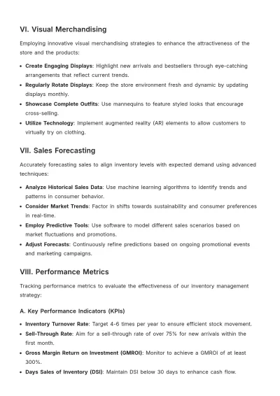 Free Aesthetic Clothing Store Inventory Plan Template to Edit Online