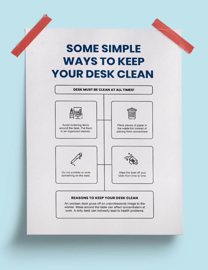 Clean Desk Policy Poster Template Download in Word, Illustrator, PSD