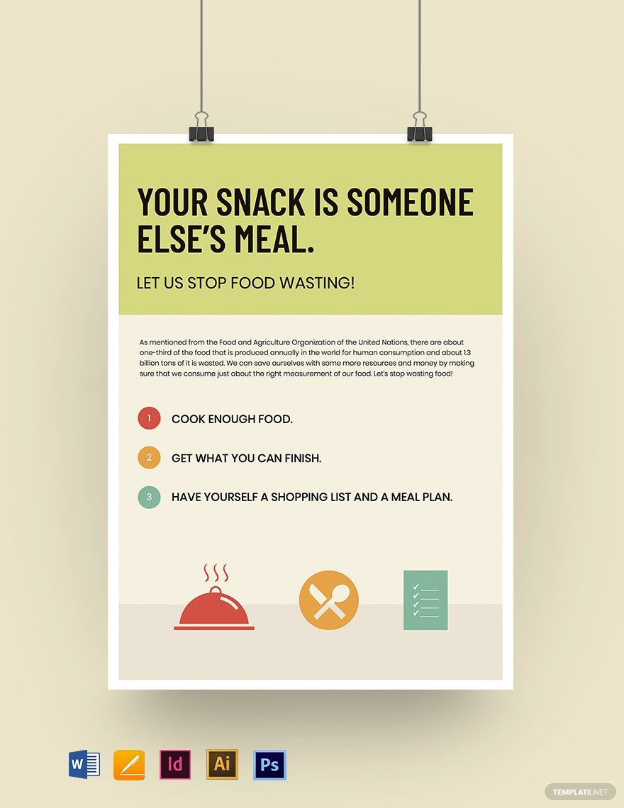 Prevention of food wastage Poster Template