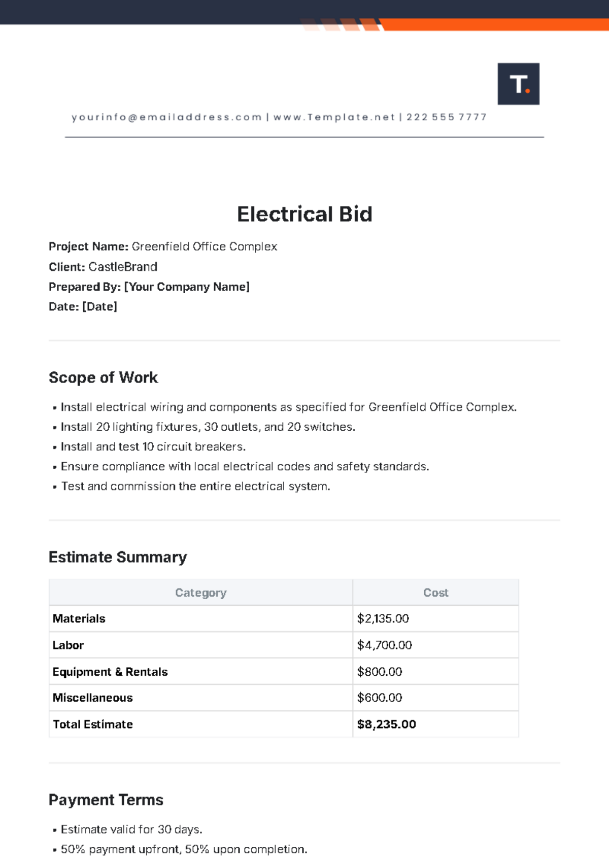 Free Bid Specification Template To Edit Online Free Bid Specification Template To Edit Online