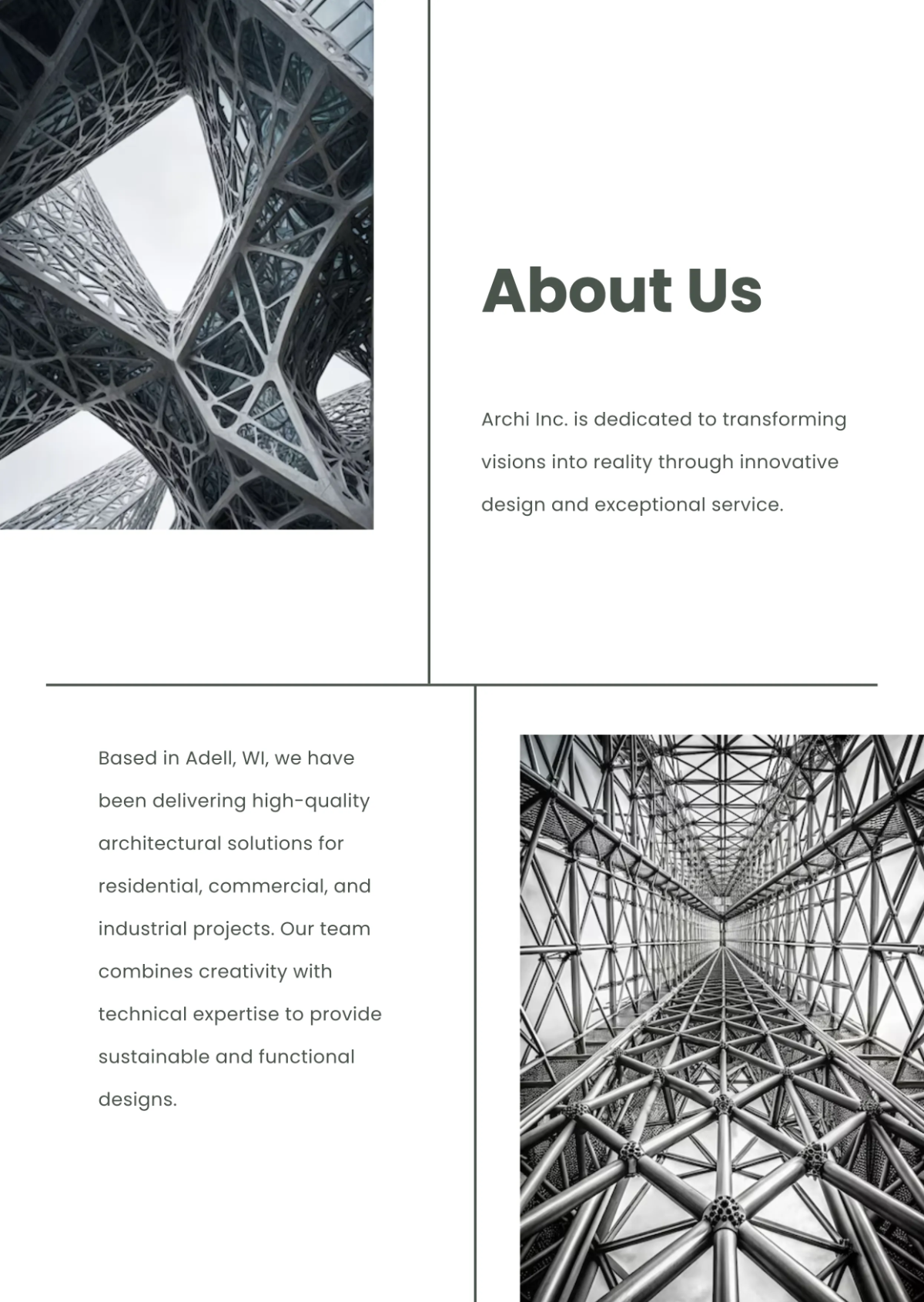 Free Modern Architect Business Profile Template to Edit Online