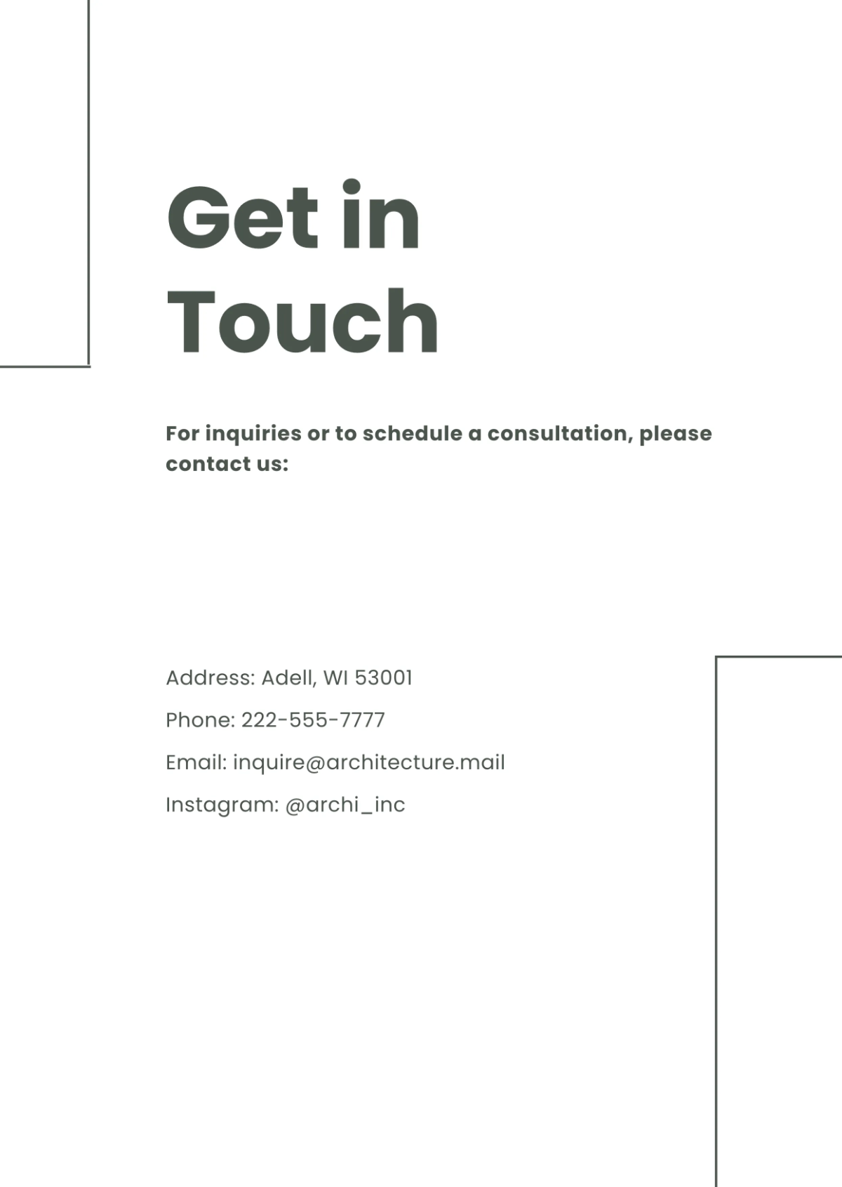 Free Modern Architect Business Profile Template to Edit Online