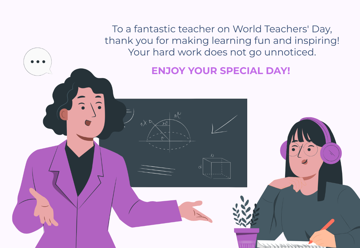 Printable World Teachers' Day Card