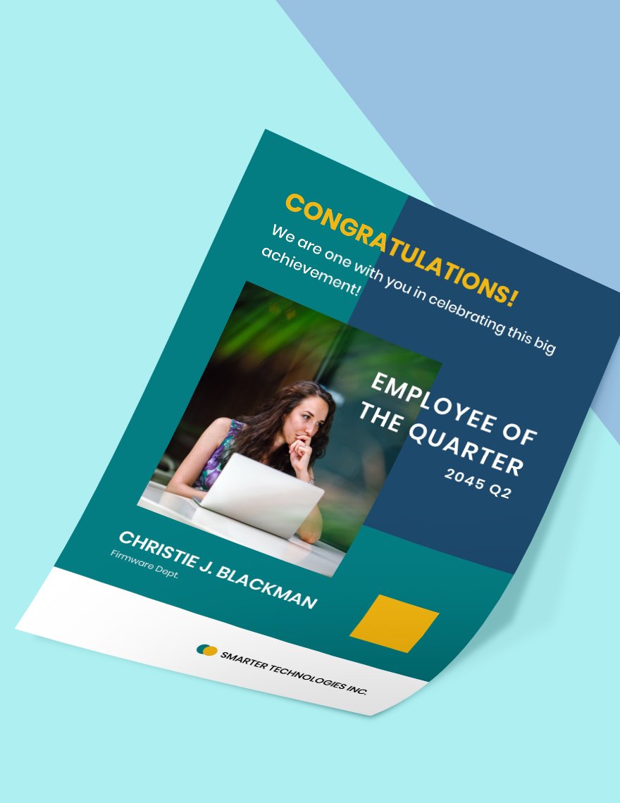 Best Employee of the Quarter Poster Template