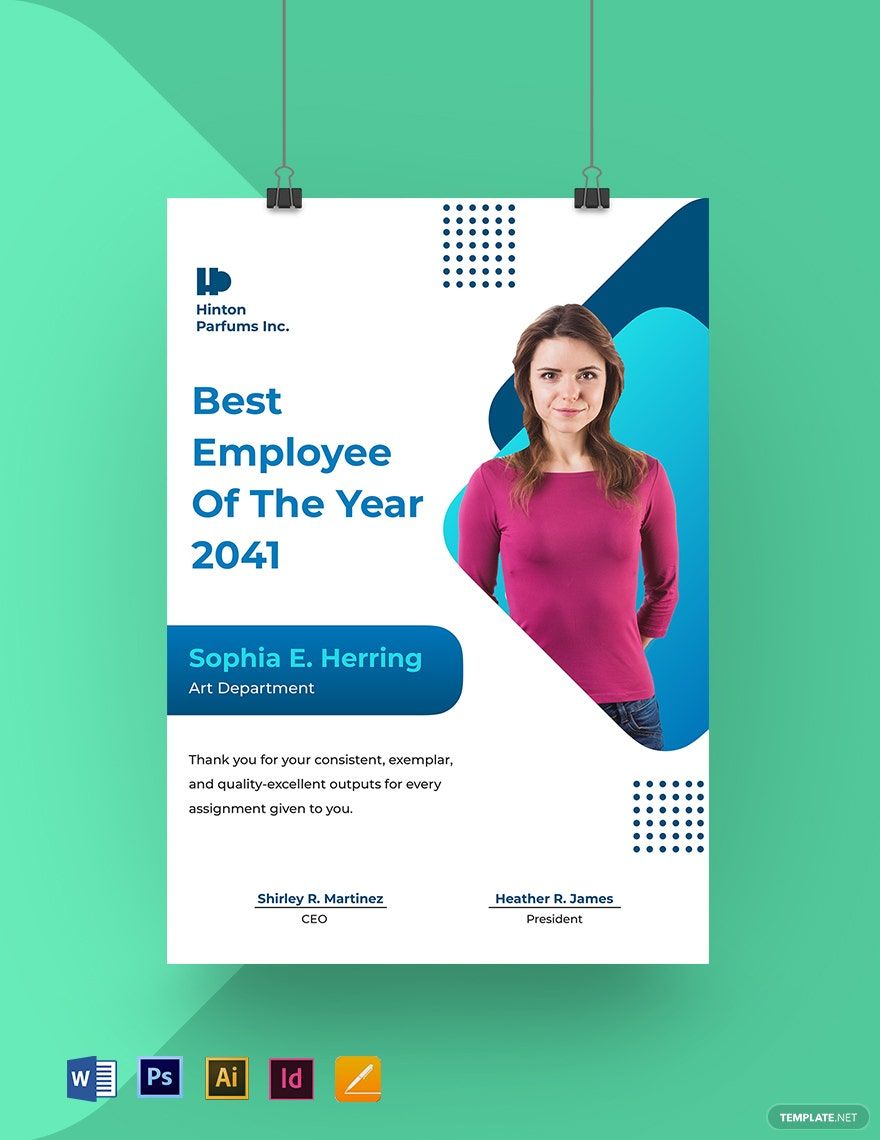 Best Employee of the Year Poster Template