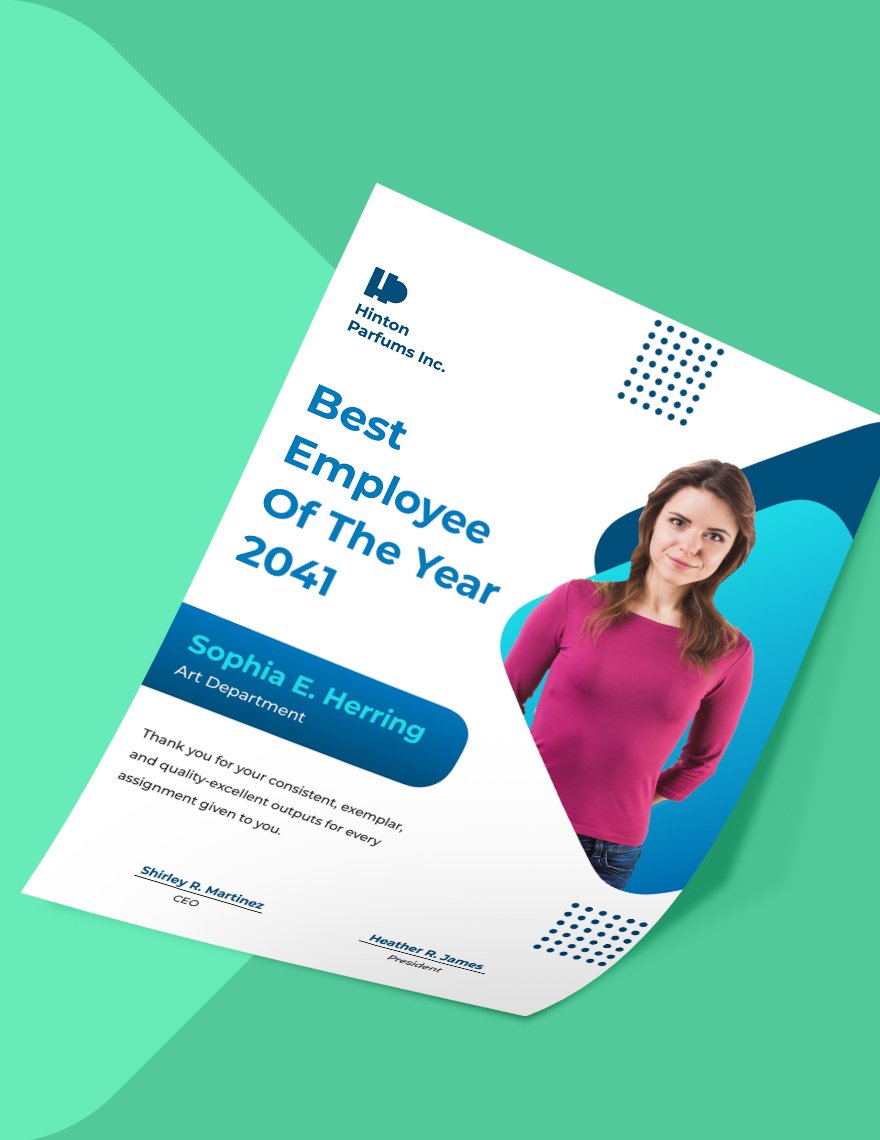 Best Employee of the Year Poster Template
