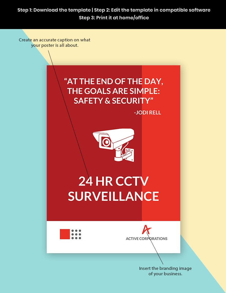 CCTV Coverage Poster Template