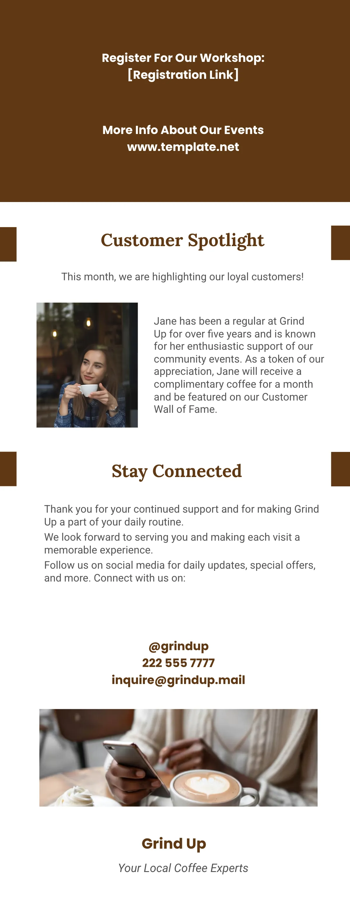 Free Coffee Shop Newsletter Template to Edit Online
