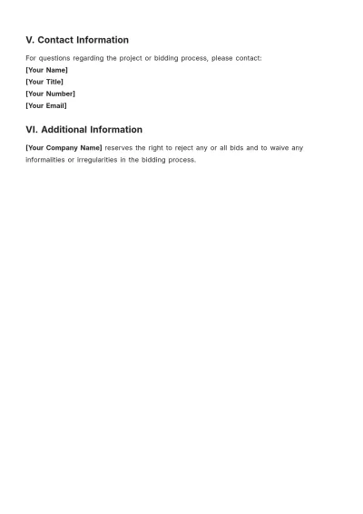 Free Invitation to Bid Template to Edit Online