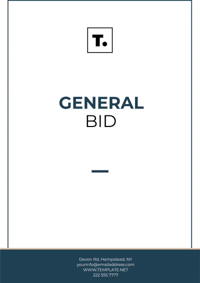 Free General Bid Format Template to Edit Online