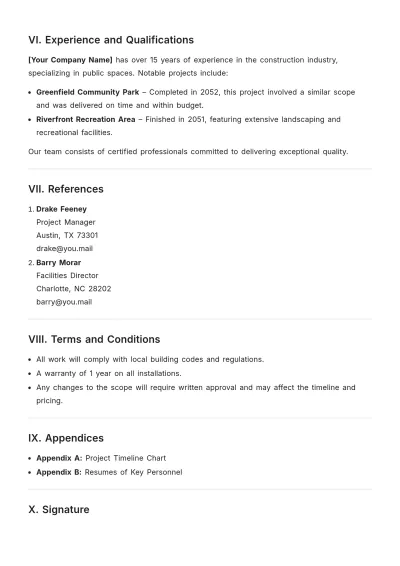 Free General Bid Format Template to Edit Online