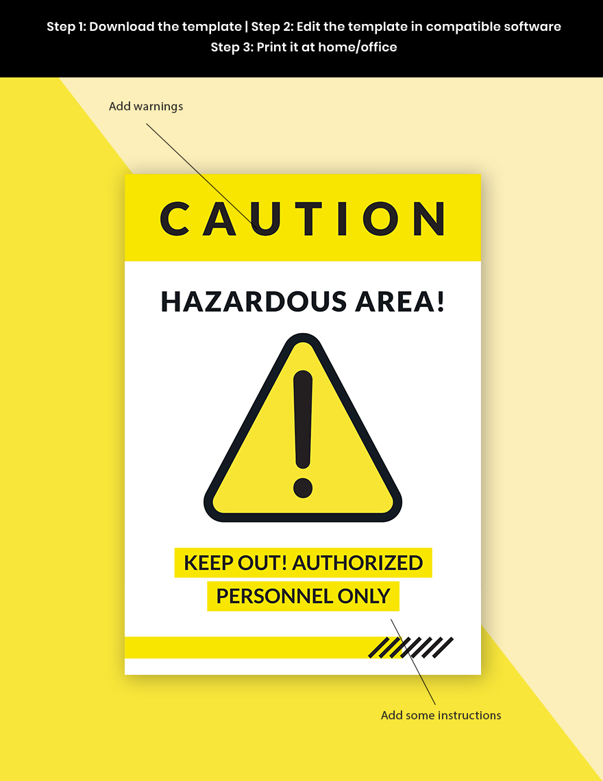 Hazardous area Poster Template Format