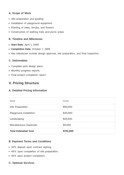 Free Bid Document Outline Template to Edit Online