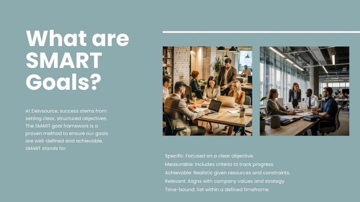 Free SMART Goals Presentation Template to Edit Online