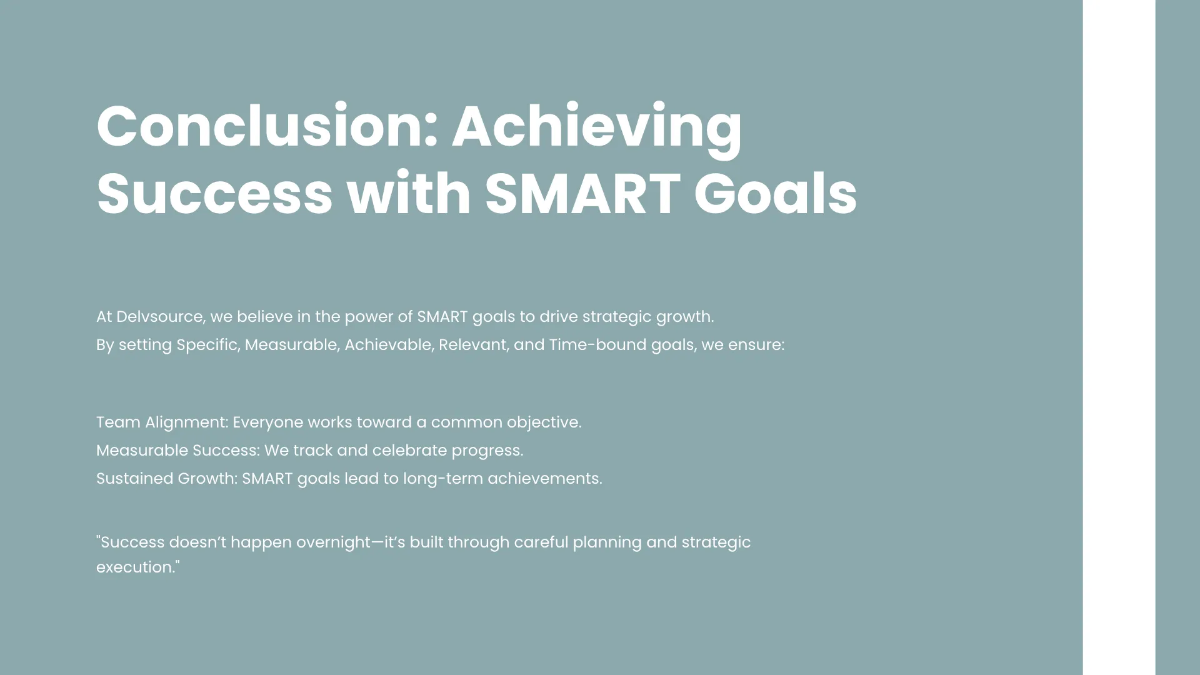 Free SMART Goals Presentation Template to Edit Online