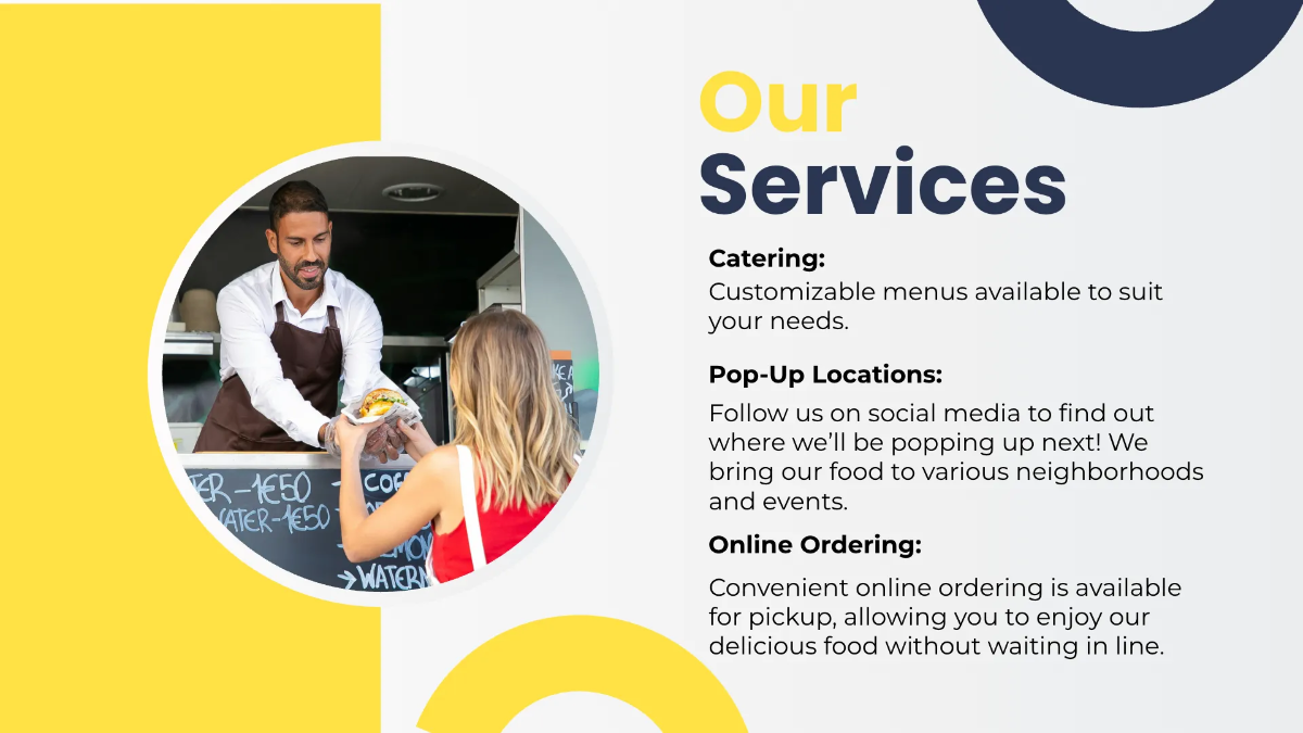 Free Food Truck Presentation Template to Edit Online