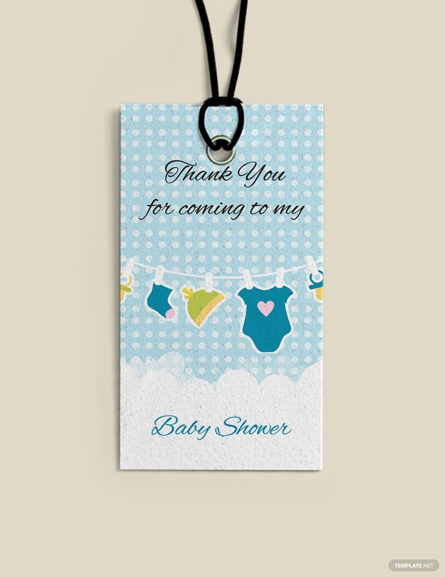 Baby shower Thank You Tag Template