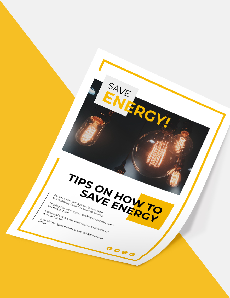 Save Energy Poster Template