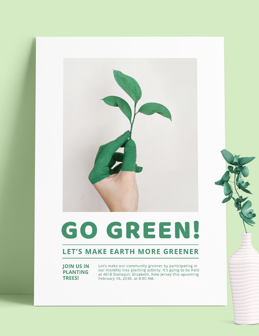 Go Green Poster Template