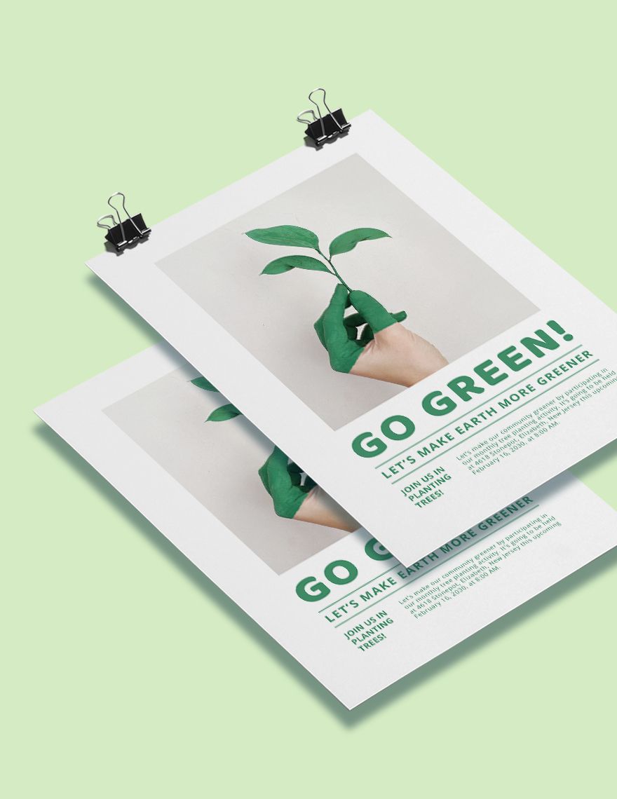 Go Green Poster Template