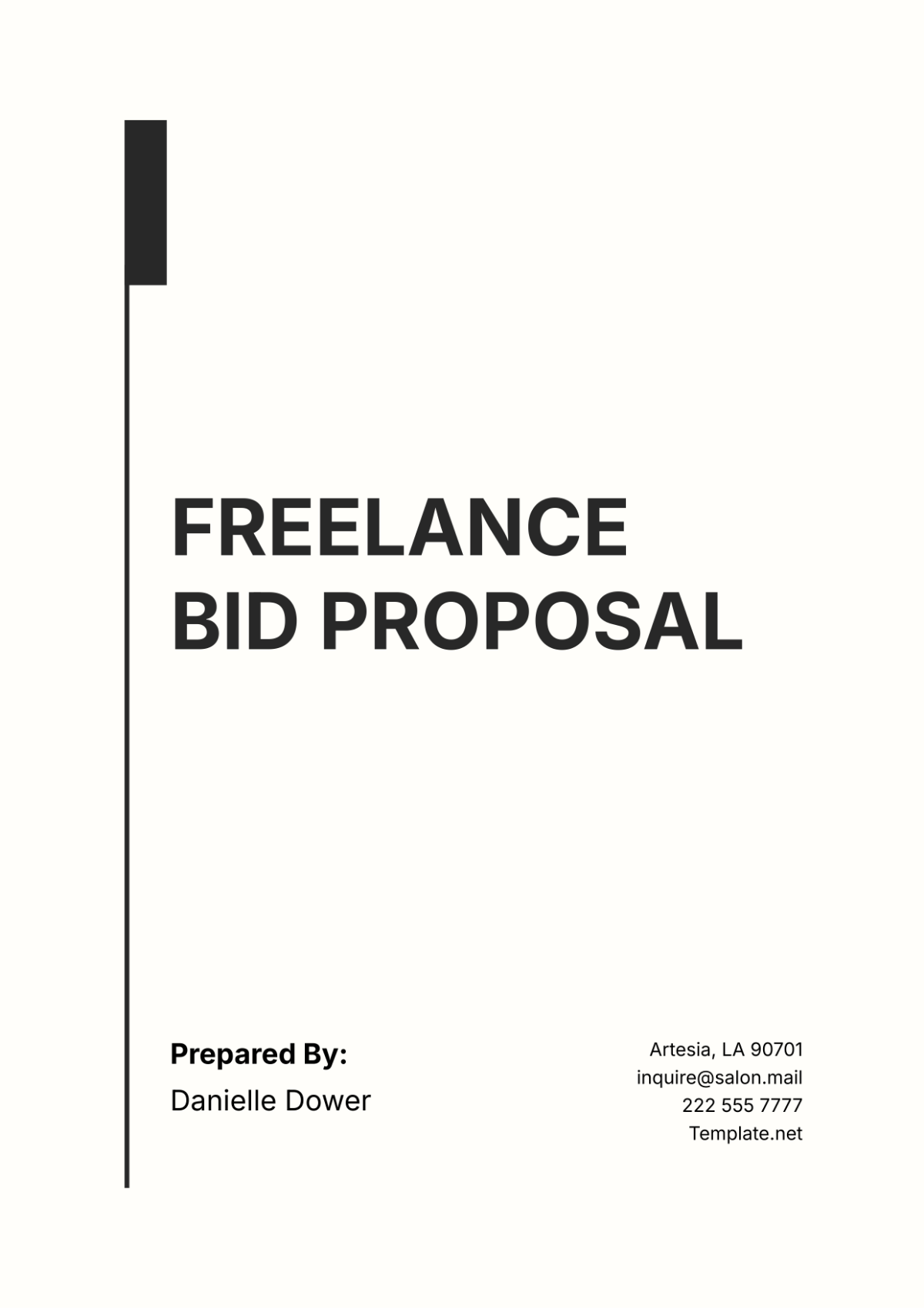 Freelancer Bid Proposal Template