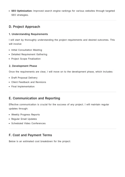 Free Freelancer Bid Proposal Template to Edit Online