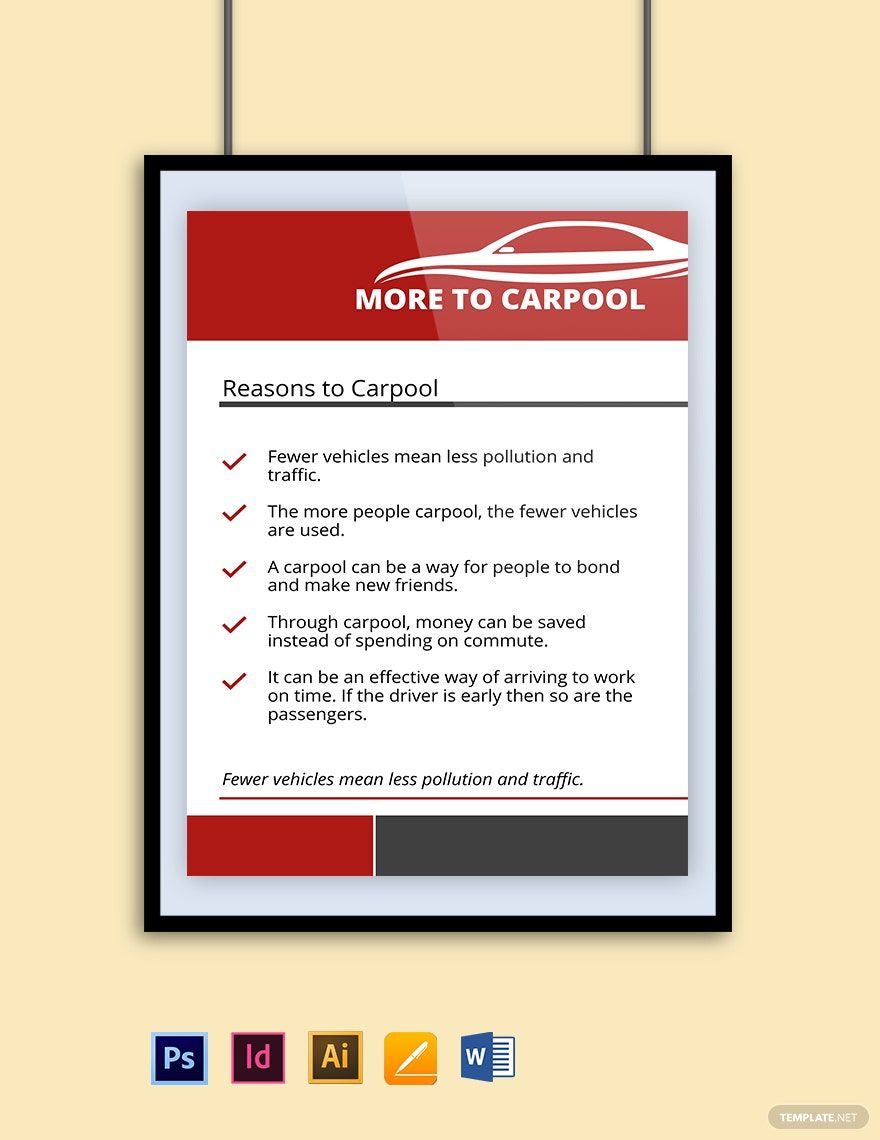 Car Pooling Poster Template
