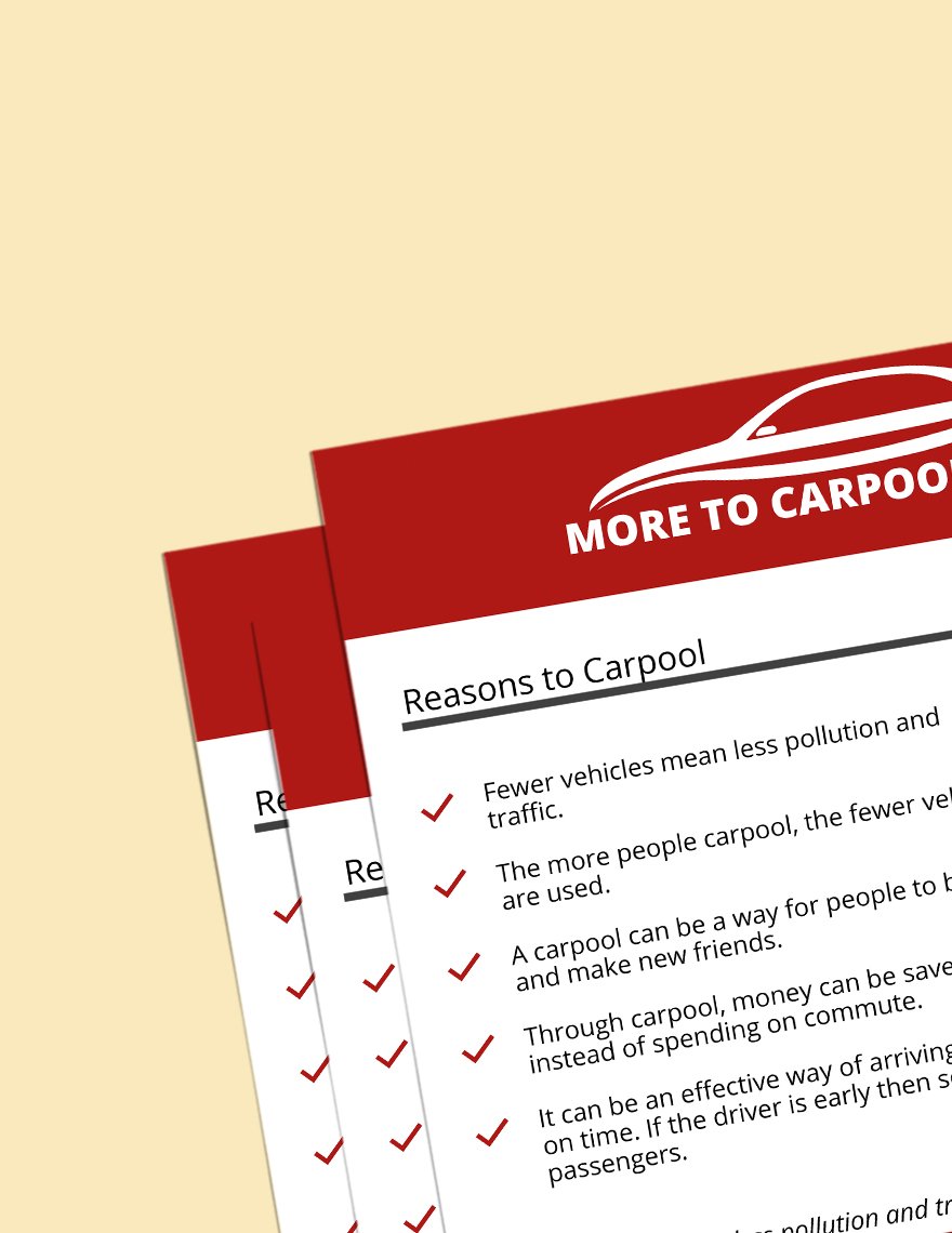 Car Pooling Poster Template