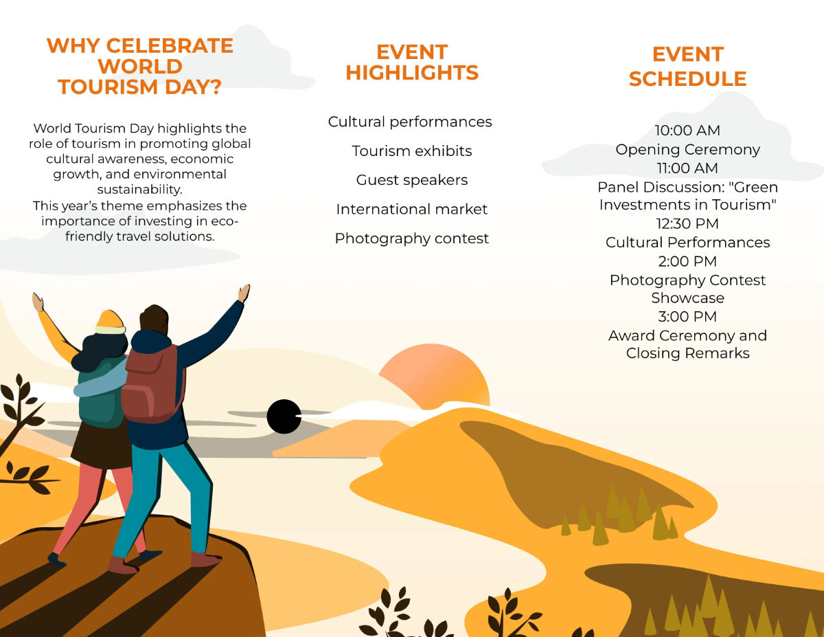 Free World Tourism Day Brochure Template to Edit Online