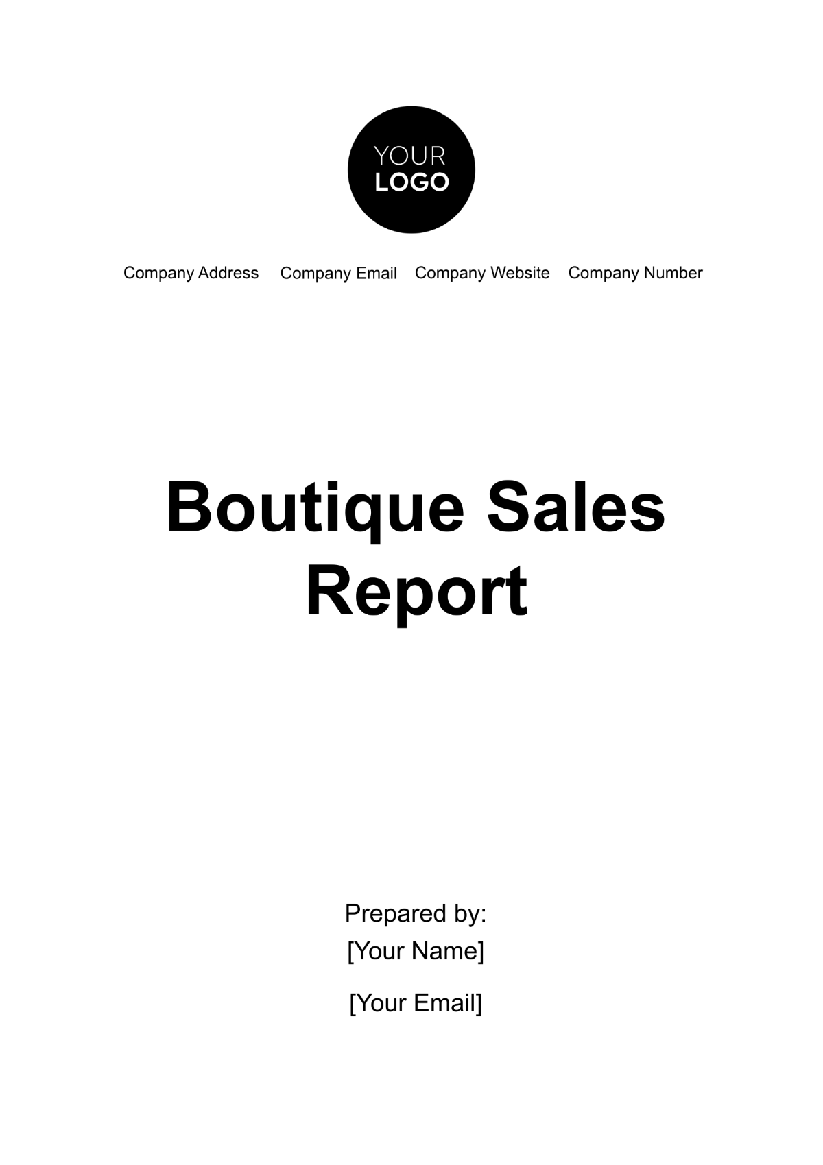 Boutique Sales Report Template - Edit Online & Download