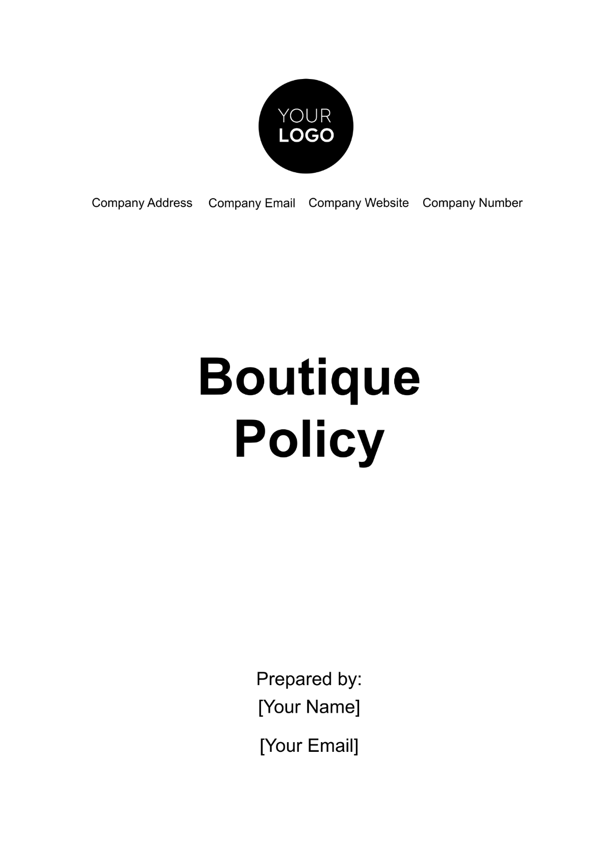 Boutique Policy Template - Edit Online & Download