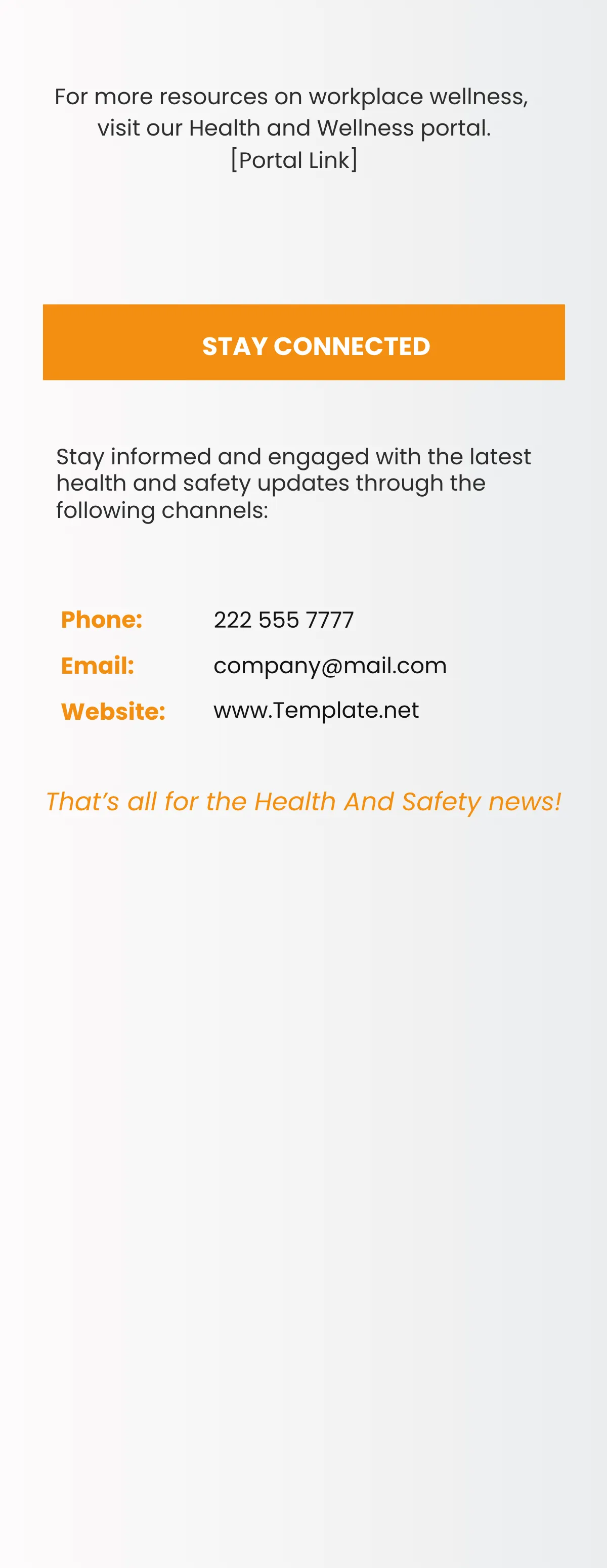 Free Health & Safety Newsletter Template to Edit Online