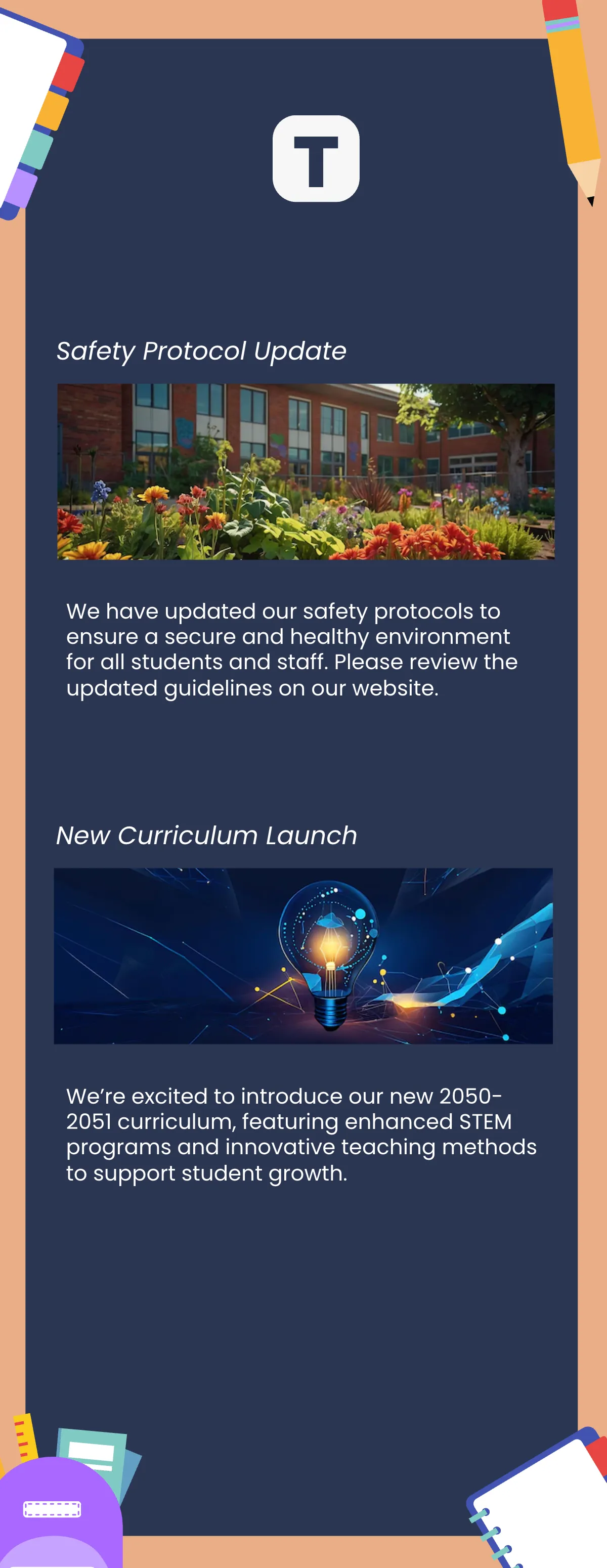 Free School Newsletter Template to Edit Online