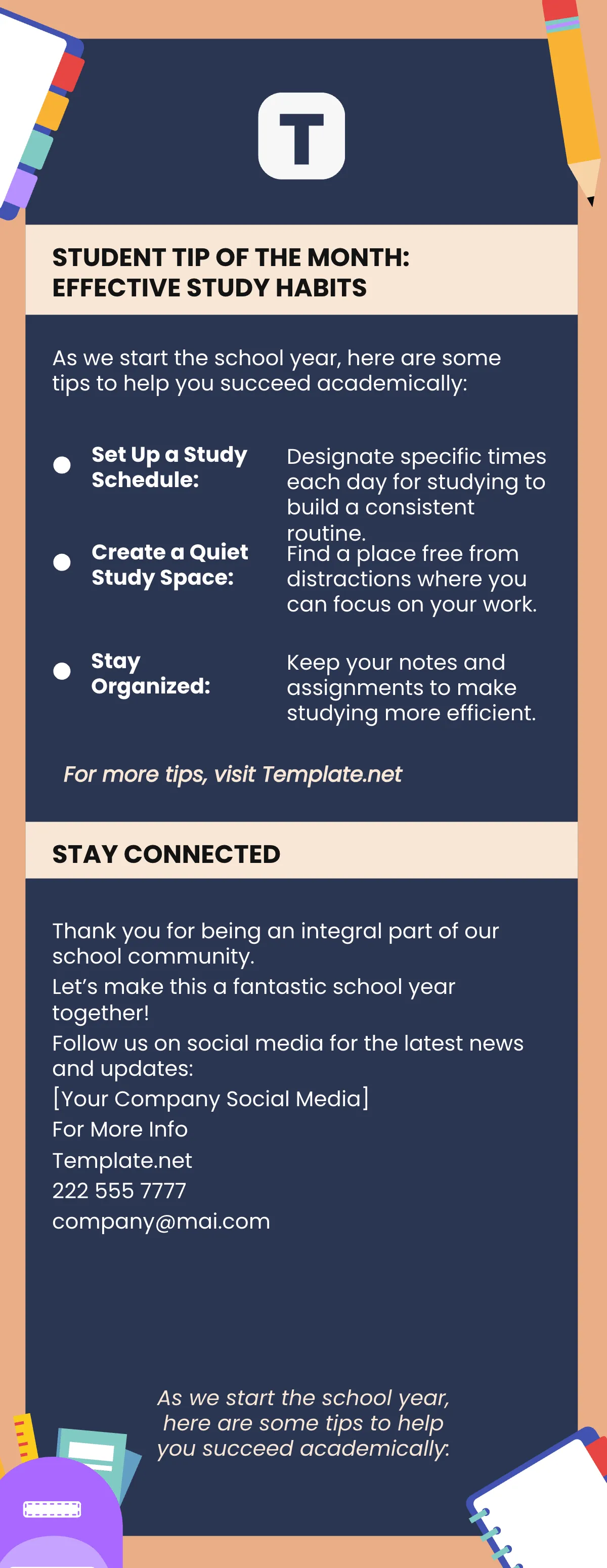 Free School Newsletter Template to Edit Online