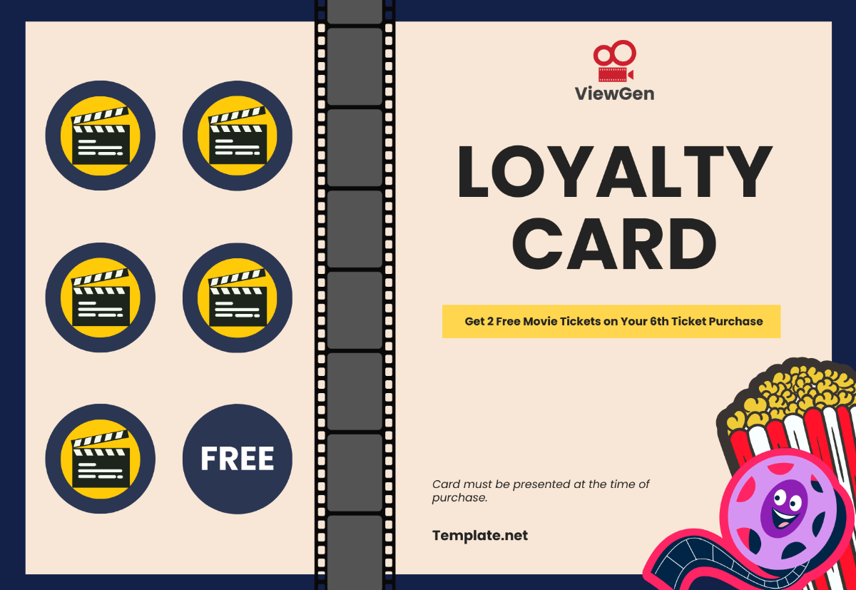 Movie Theater Loyalty Card Template - Download | Template.net