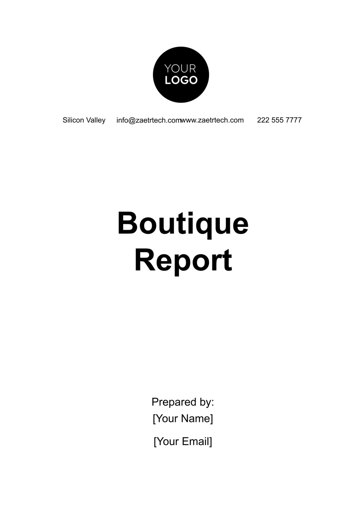 Boutique Report Template - Edit Online & Download