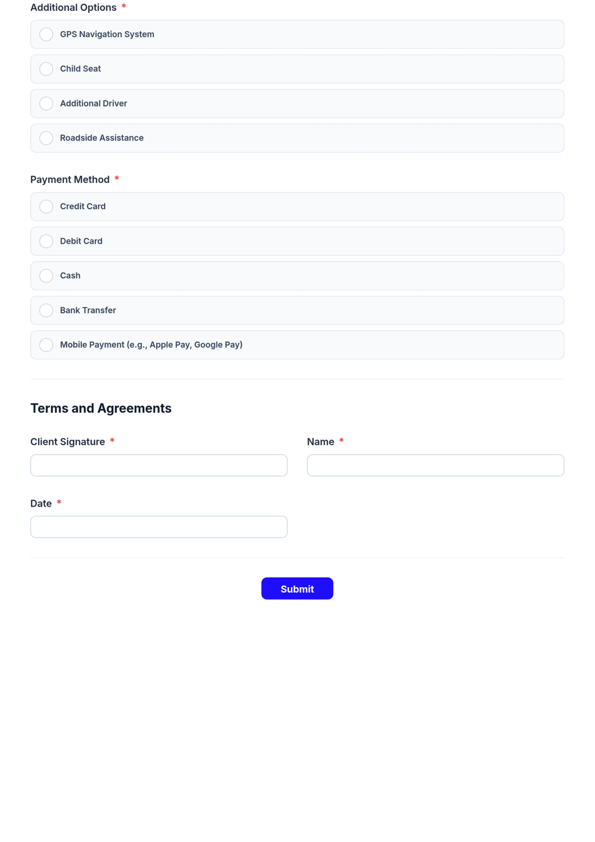 Free Car Rental Application Form Template & AI Maker Free Car Rental Application Form Template & AI Maker
