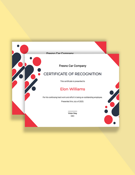 34+ Recognition Certificate Templates - Free Downloads | Template.net