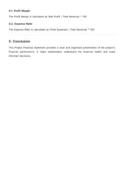 Free Project Financial Statement  Design Template to Edit Online